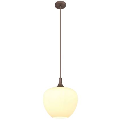 Globo - Lampadario a sospensione con filo 1xE27/60W/230V diametro 29 cm bianco/marrone