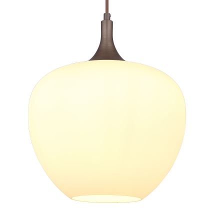 Globo - Lampadario a sospensione con filo 1xE27/60W/230V diametro 29 cm bianco/marrone