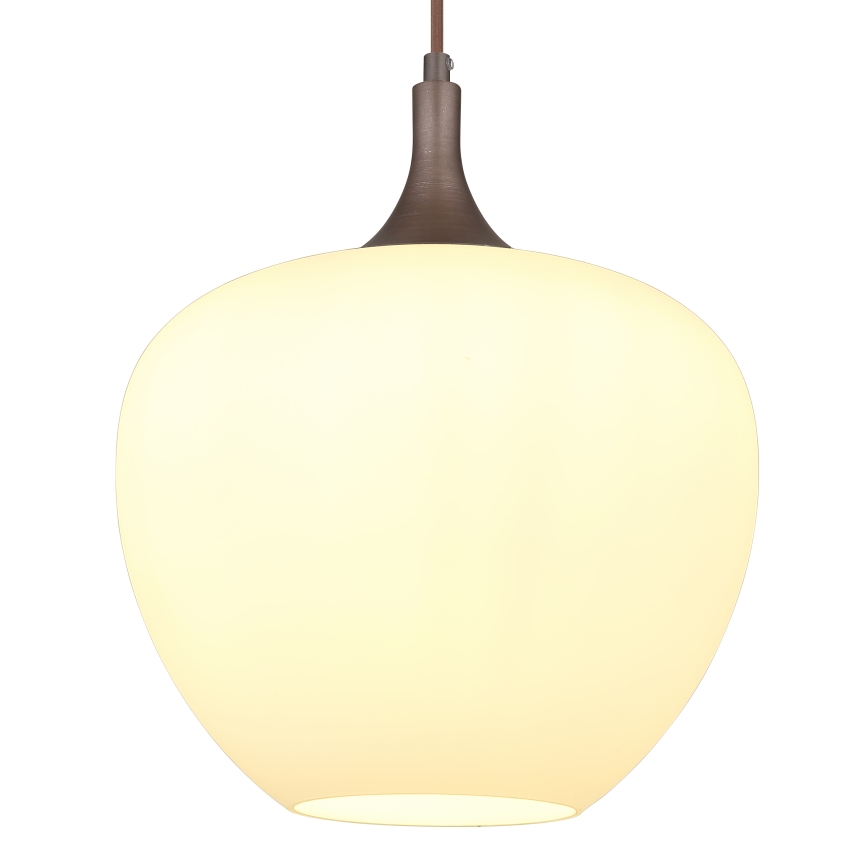 Globo - Lampadario a sospensione con filo 1xE27/60W/230V diametro 29 cm bianco/marrone