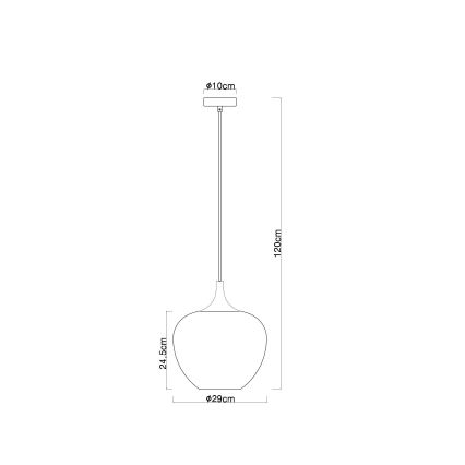 Globo - Lampadario a sospensione con filo 1xE27/60W/230V diametro 29 cm bianco
