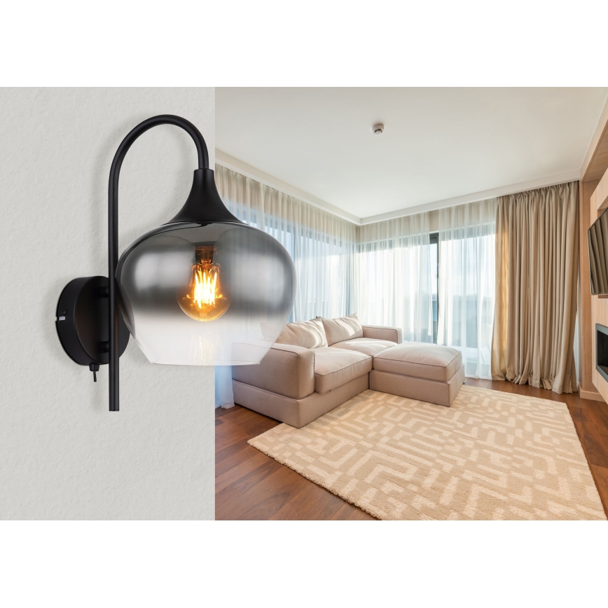 Globo - Wandleuchte 1xE27/40W/230V schwarz
