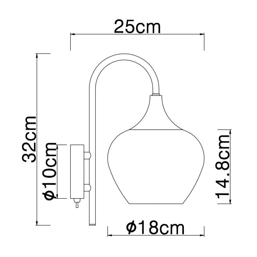 Globo - Applique 1xE27/40W/230V rame