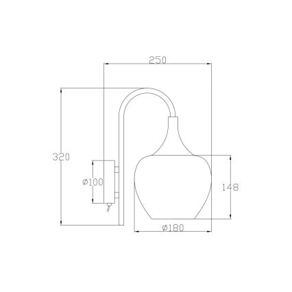 Globo - Applique 1xE27/40W/230V bianco/antracite