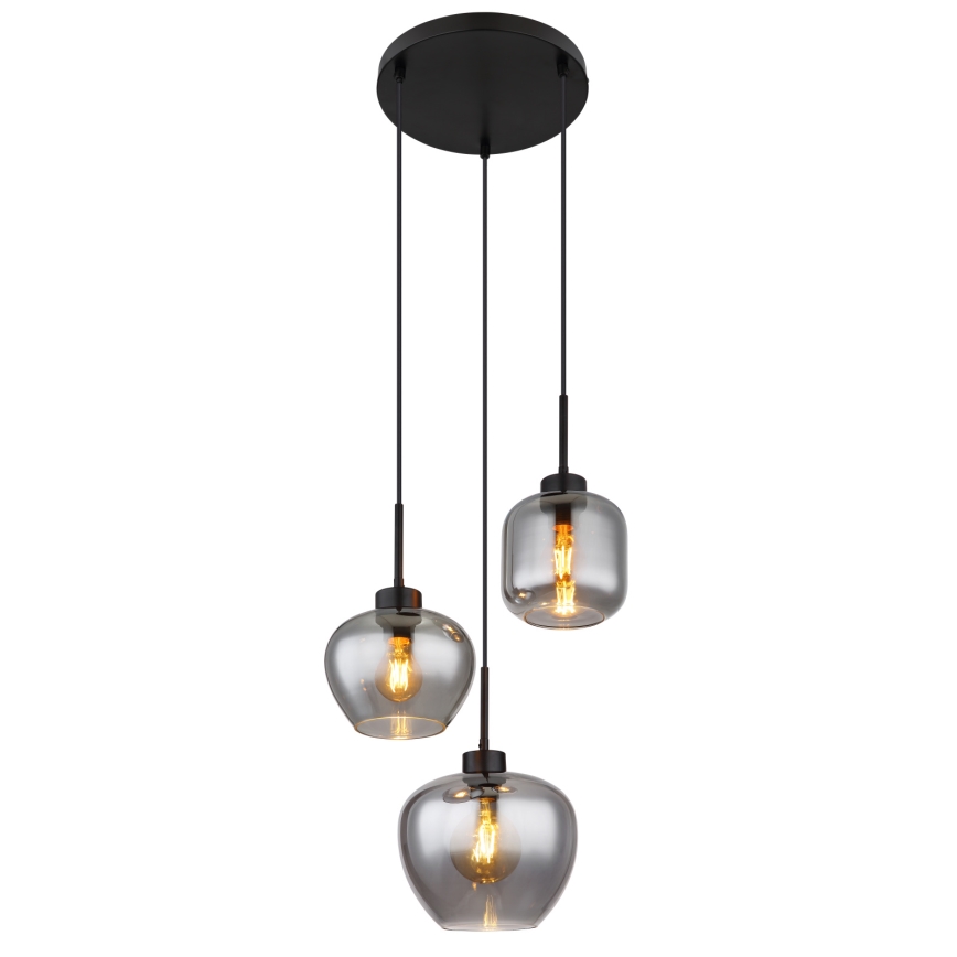 Globo - Kabel-Pendelleuchte 3xE27/40W/230V, schwarz