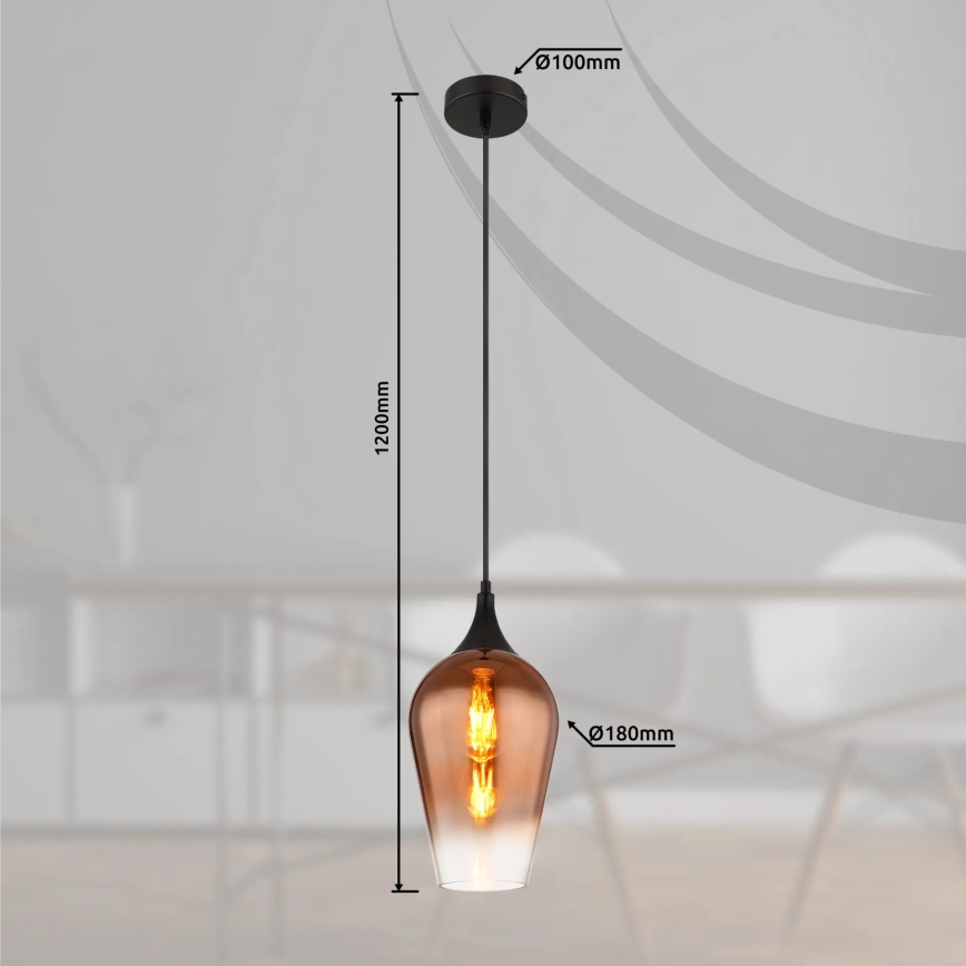 Globo - Hängeleuchte 1xE27/60W/230V d 18 cm kupfern