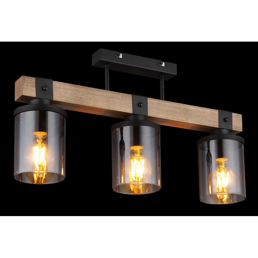 Globo - Lampadario a plafone 3xE27/60W/230V quercia