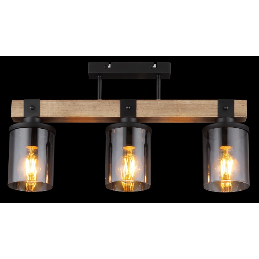 Globo - Lampadario a plafone 3xE27/60W/230V quercia