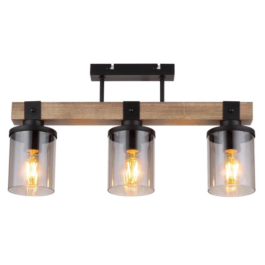 Globo - Lampadario a plafone 3xE27/60W/230V quercia