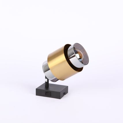 Globo - Faretto da parete 1xE27/40W/230V nero/ottone