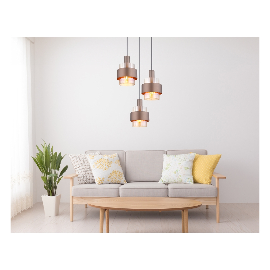 Globo - Lampadario a sospensione su cavo 3x E27/60W/230V