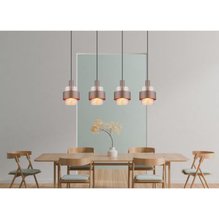 Globo - Suspension filaire 4xE27/60W/230V