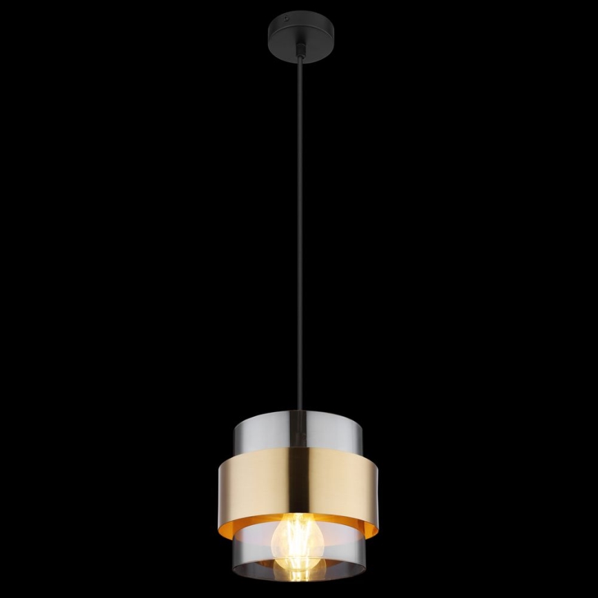Globo - Lampadario a sospensione con filo 1xE27/60W/230V nero/ottone