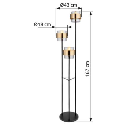 Globo - Lampadaire 3xE27/60W/230V
