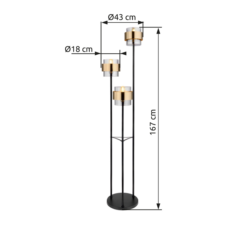 Globo - Lampadaire 3xE27/60W/230V