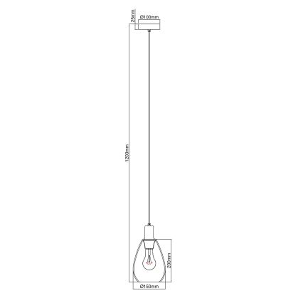 Globo - Deckenleuchte an Kabel 1xE27/40W/230V Messing