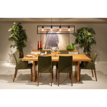 Globo 15575-4H - Hängeleuchte an Kabel ERICA 4xE27/40W/230V schwarz/beige