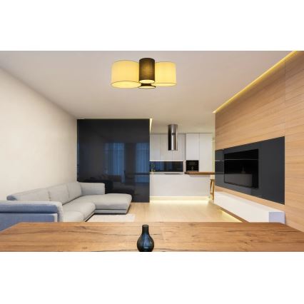 Globo 15586-4D - Deckenleuchte MAKKI 4xE27/15W/230V weiß/grau/schwarz