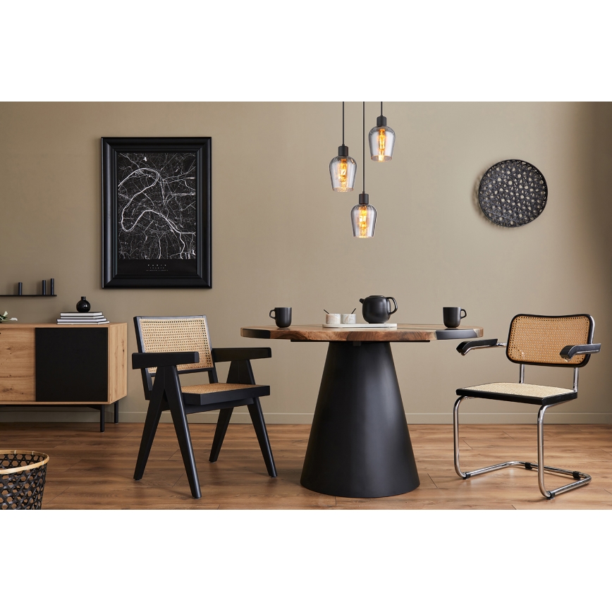 Globo - Lampadario a sospensione con filo 3xE27/40W/230V diametro 28,5 cm nero