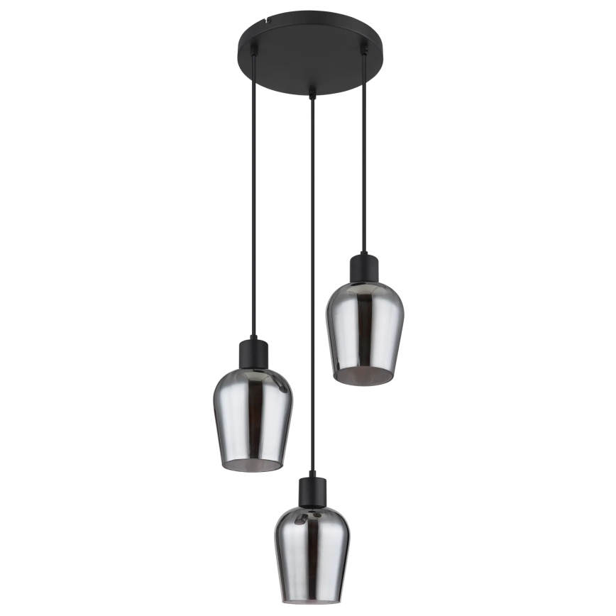 Globo - Lampadario a sospensione con filo 3xE27/40W/230V diametro 28,5 cm nero