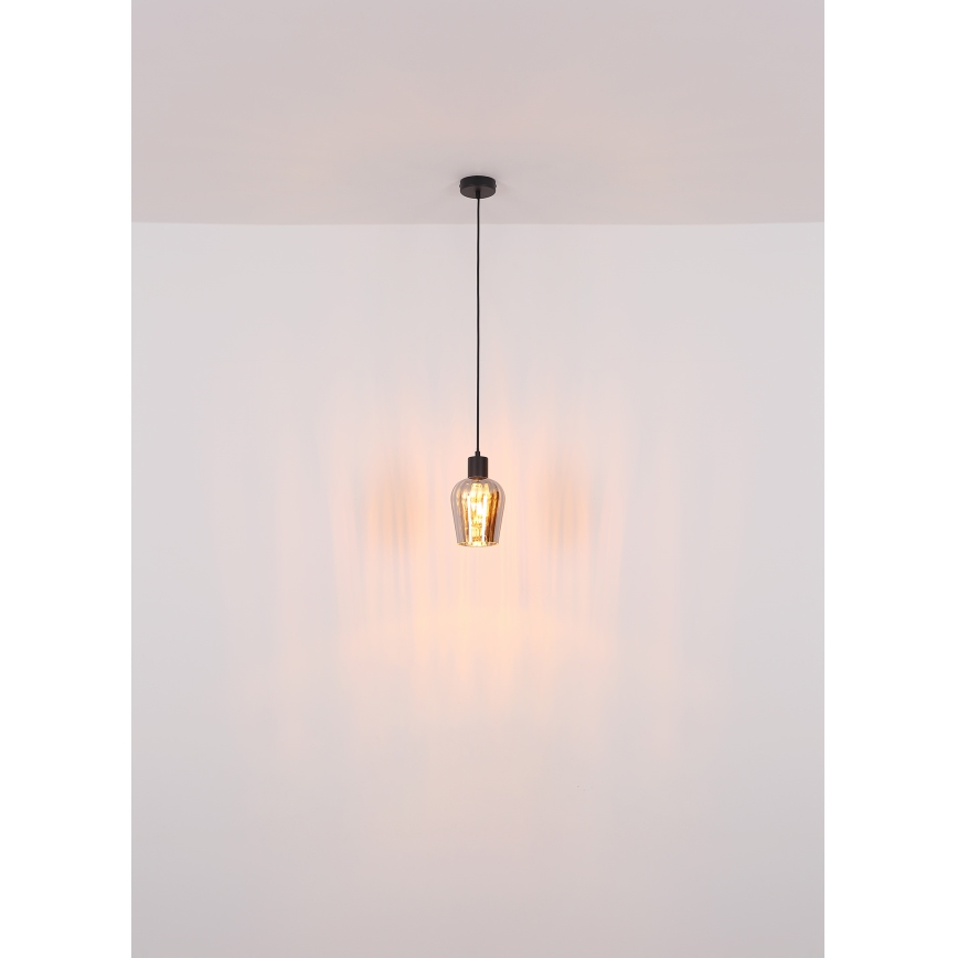 Globo - Hängeleuchte 1xE27/40W/230V d 13,5 cm schwarz