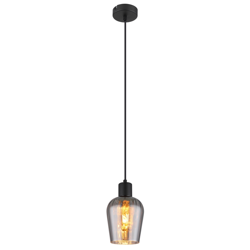 Globo - Hängeleuchte 1xE27/40W/230V d 13,5 cm schwarz