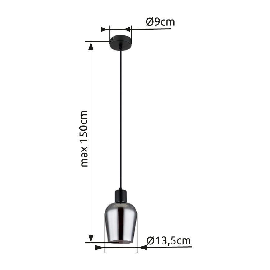 Globo - Hängeleuchte 1xE27/40W/230V d 13,5 cm schwarz