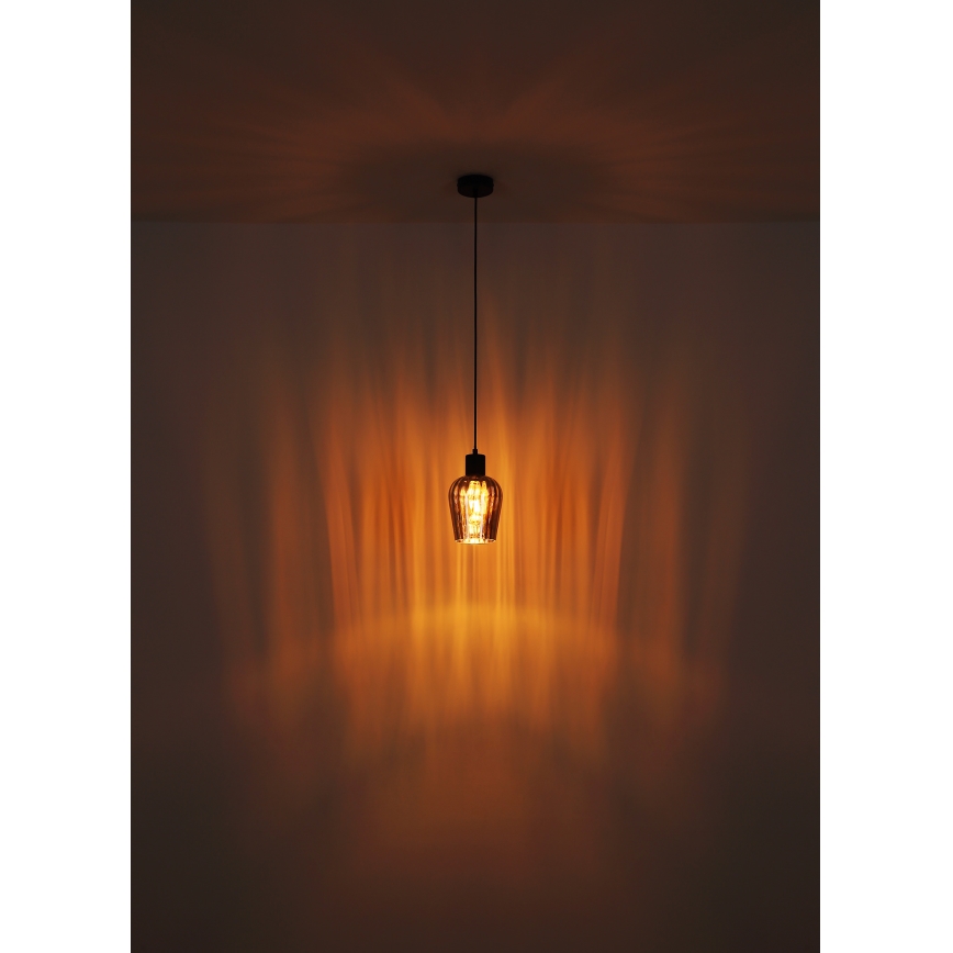 Globo - Lampadario a sospensione con filo 1xE27/40W/230V diametro 13,5 cm nero