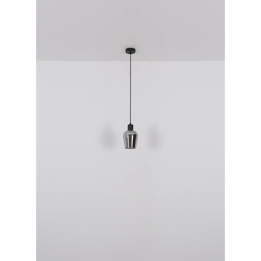 Globo - Lampadario a sospensione con filo 1xE27/40W/230V diametro 13,5 cm nero
