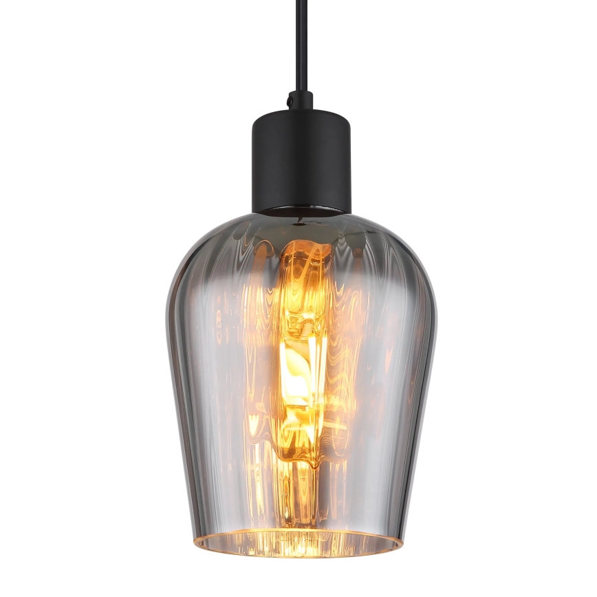 Globo - Lampadario a sospensione con filo 1xE27/40W/230V diametro 13,5 cm nero