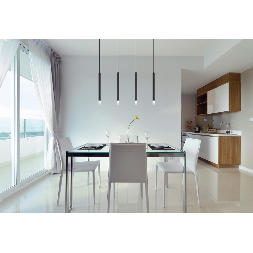 Globo - Lampadario a sospensione con filo 4xG9/4W/230V nero
