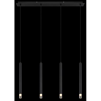 Globo - Lampadario a sospensione con filo 4xG9/4W/230V nero