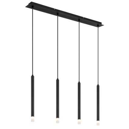 Globo - Lampadario a sospensione con filo 4xG9/4W/230V nero