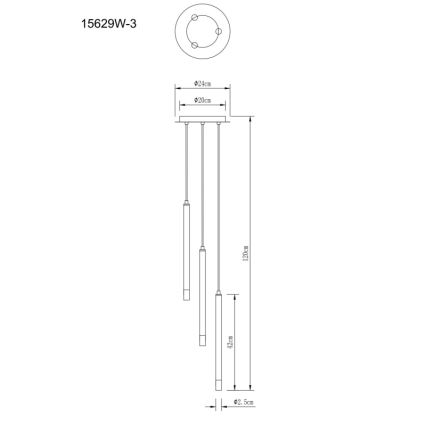Globo - Suspension filaire 3xG9/4W/230V d. 24 cm