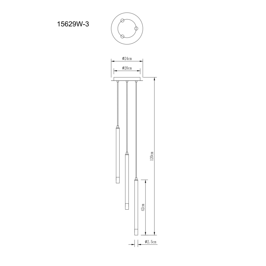 Globo - Suspension filaire 3xG9/4W/230V d. 24 cm