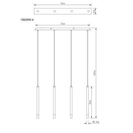 Globo - Suspension filaire 4xG9/4W/230V