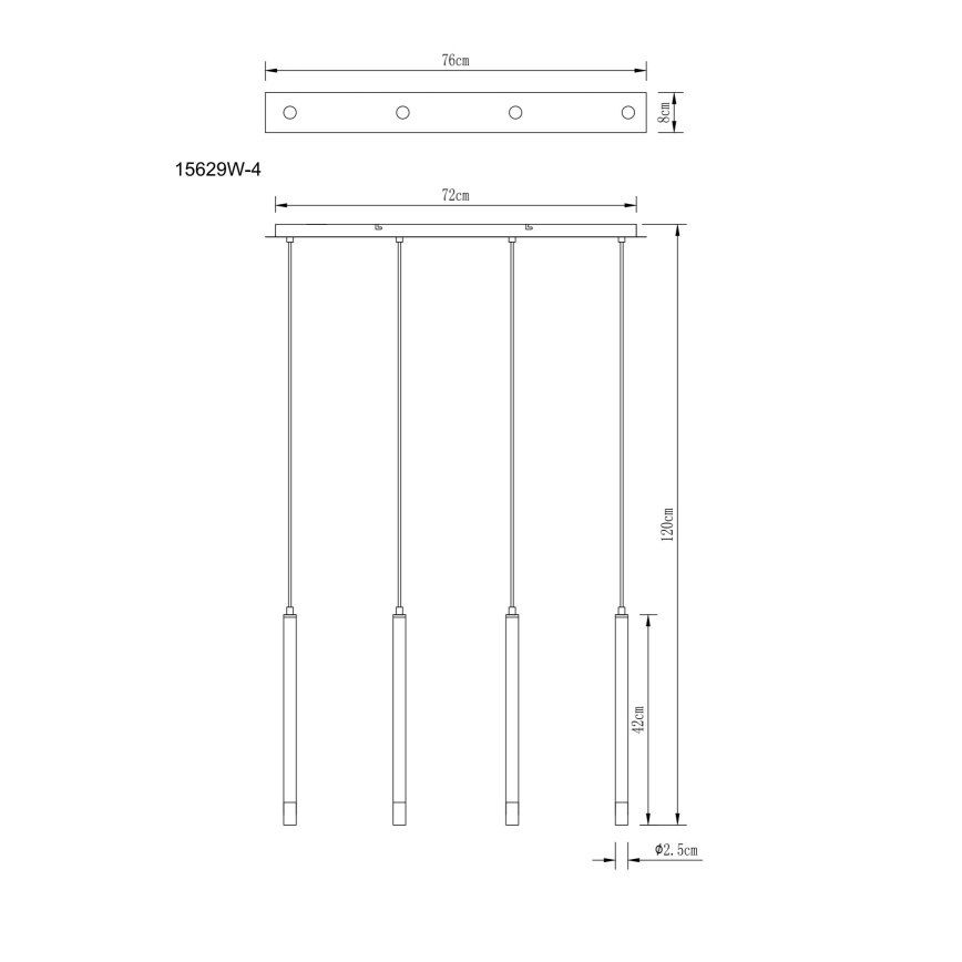 Globo - Suspension filaire 4xG9/4W/230V