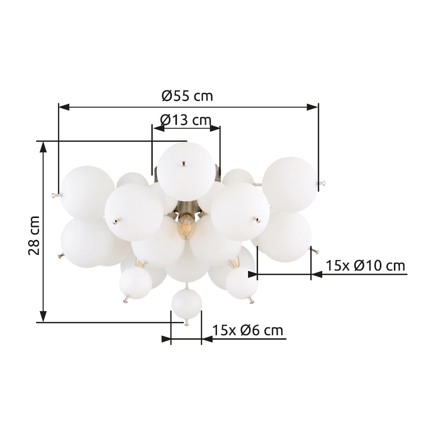 Globo - Lampadario a plafone 3xE14/25W/230V diametro 55 cm bianco