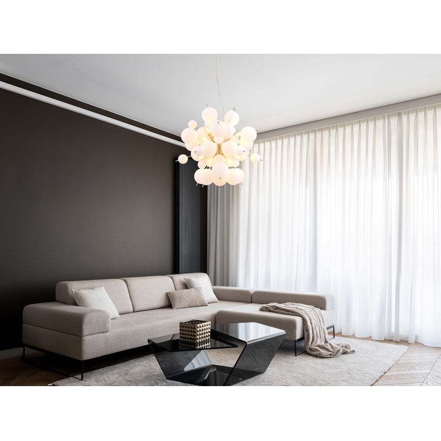 Globo - Hängeleuchte 6xE14/25W/230V d 55 cm weiß