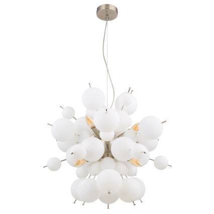 Globo - Lampadario a sospensione con filo 6xE14/25W/230V diametro 55 cm bianco