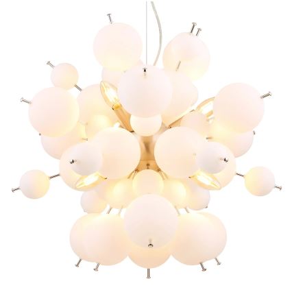 Globo - Lampadario a sospensione con filo 6xE14/25W/230V diametro 55 cm bianco