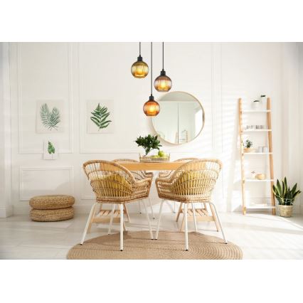 Globo - Lampadario a sospensione con filo 3xE27/25W/230V diametro 36 cm rame/verde/blu