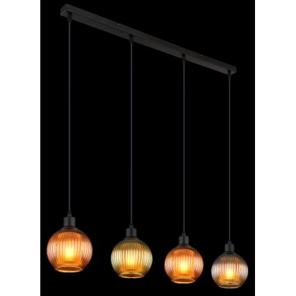 Globo - Lampadario a sospensione con filo 4xE27/25W/230V rame/verde/blu