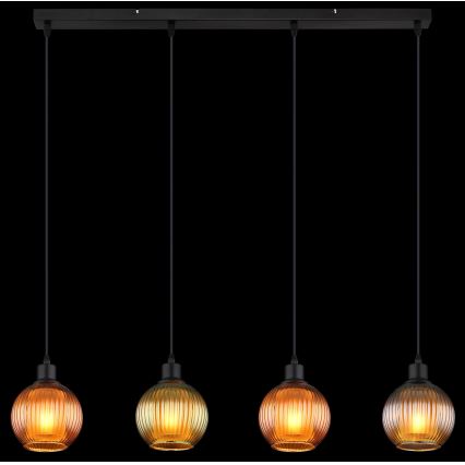 Globo - Lampadario a sospensione con filo 4xE27/25W/230V rame/verde/blu