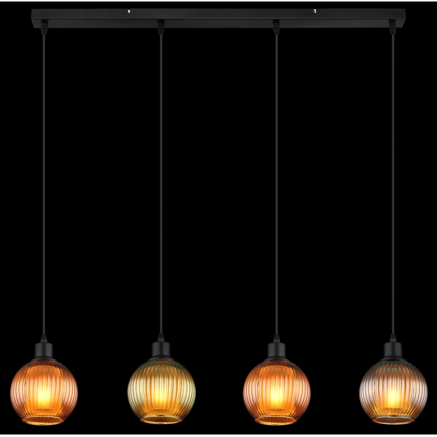 Globo - Lampadario a sospensione con filo 4xE27/25W/230V rame/verde/blu
