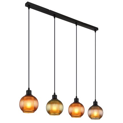 Globo - Lampadario a sospensione con filo 4xE27/25W/230V rame/verde/blu
