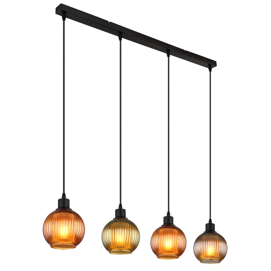 Globo - Lampadario a sospensione con filo 4xE27/25W/230V rame/verde/blu