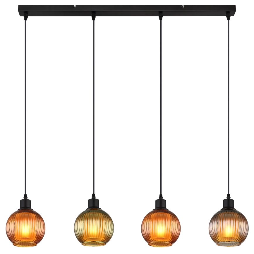 Globo - Lampadario a sospensione con filo 4xE27/25W/230V rame/verde/blu
