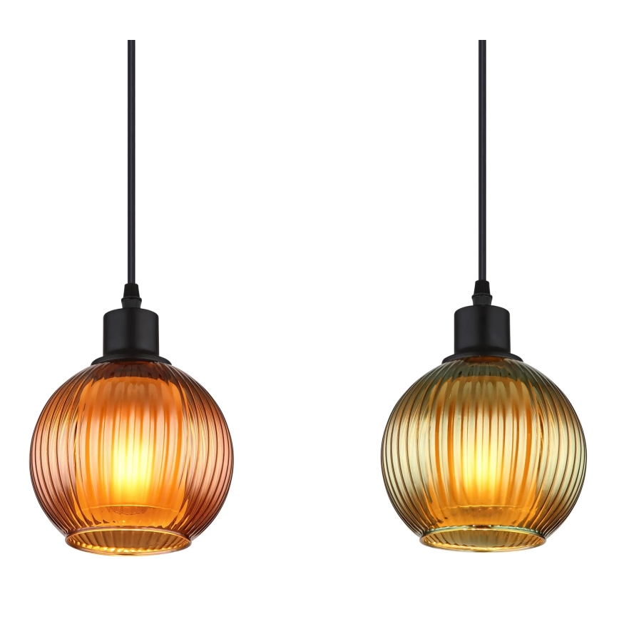 Globo - Lampadario a sospensione con filo 4xE27/25W/230V rame/verde/blu