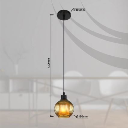 Globo - Suspension filaire 1xE27/25W/230V d. 15 cm vert