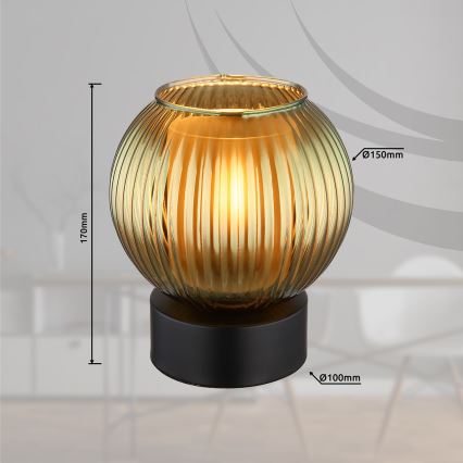 Globo - Lampada da tavolo 1xE27/25W/230V diametro 15 cm verde